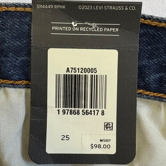 Levi’s Ankle Column Skirt, Waist 25, Distressed Blue (Medium Wash), NWT - Picture 6 of 16